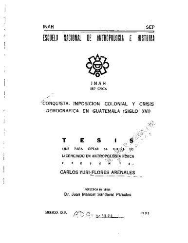Conquista, imposición colonial y crisis  demográfica en Guatemala (Siglo XVI)