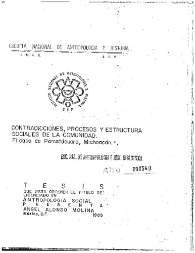 Contradicciones, procesos y estructura sociales en la comunidad: el caso de Pamatácuaro, Michoacán