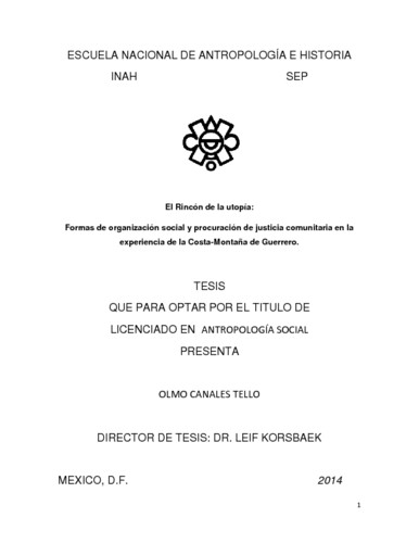 El rincón de la utopía: formas de organización social y procuración de justicia comunitaria en la experiencia de la Costa-Montaña de Guerrero