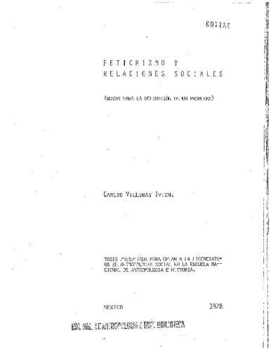 Fetichismo y relaciones sociales: notas para la definición de un problema
