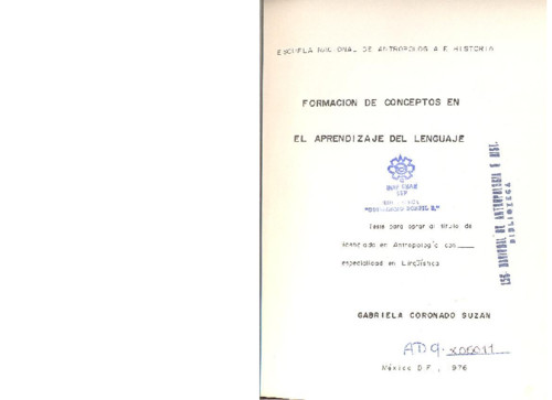 Formación de conceptos en el aprendizaje del lenguaje