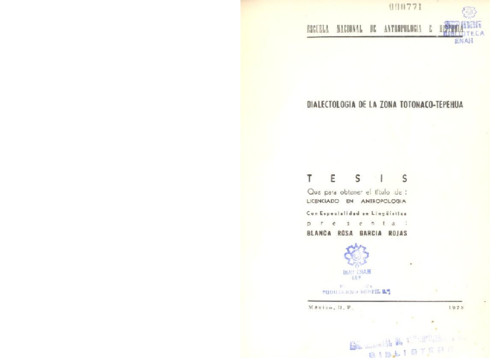 Dialectología de la zona totonaca-tepehua