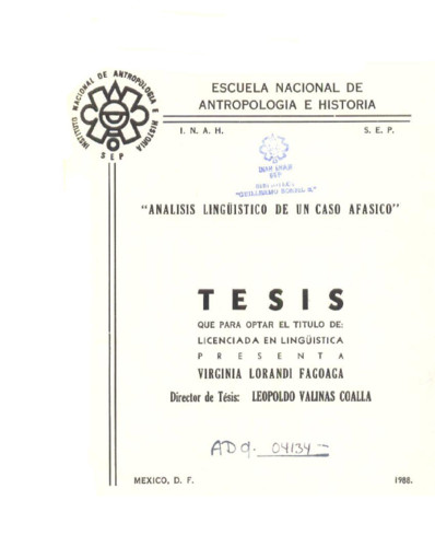 Análisis lingüístico de un caso afasico
