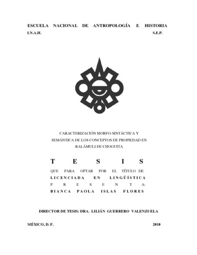 Caracterización morfo-sintáctica y semántica de los conceptos de propiedad en Ralámuli de Choguita