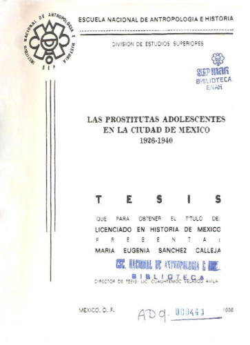 Las prostitutas adolescentes en la Ciudad de México, 1926 1940