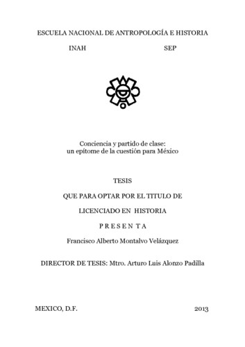 Conciencia y partido de clase :  un epítome de la cuestión para México