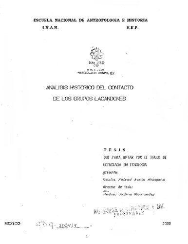 Análisis histórico del contacto de los grupos lacandones