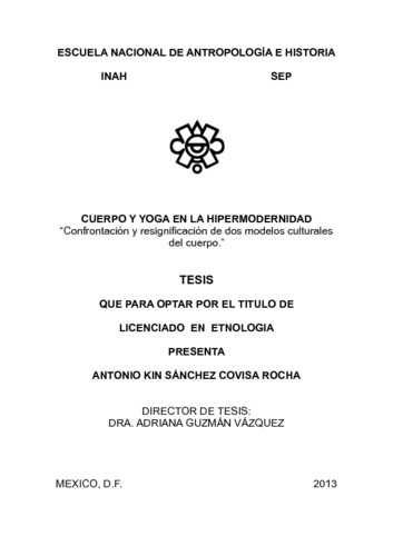 Cuerpo y yoga en la hipermodernidad: "confrontación y resignificación de dos modelos culturales del cuerpo"