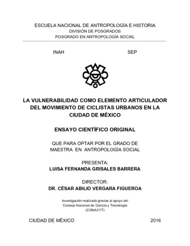 La vulnerabilidad como elemento articulador del movimiento de ciclistas urbanos en la Ciudad de México