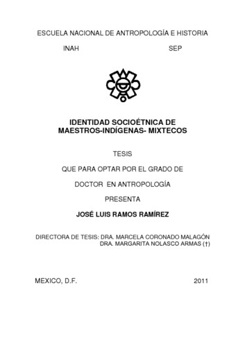 Identidad socioétnica de maestros-indígenas-mixtecos