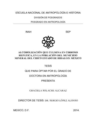 Alcoholización que culmina en cirrosis hepática, en la población del muicipio Mineral del Chico estado de Hidalgo, México