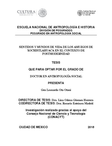 Sentidos y mundos de vida de los amuzgos de Xochistlahuaca en el contexto de postmodernidad
