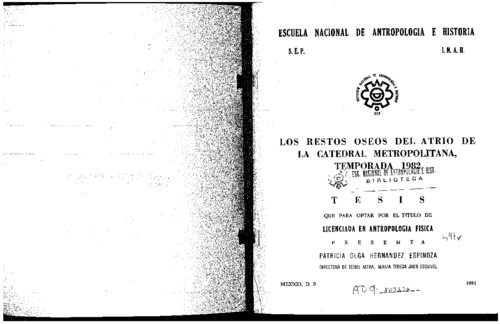 Los restos óseos del atrio de la catedral metropolitana, temporada 1982
