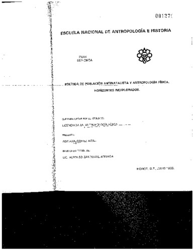 Política de población antinatalista y antropología física
