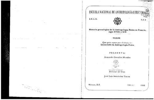 Historia genealógica de la antropología física en Francia siglo XVIII y XIX