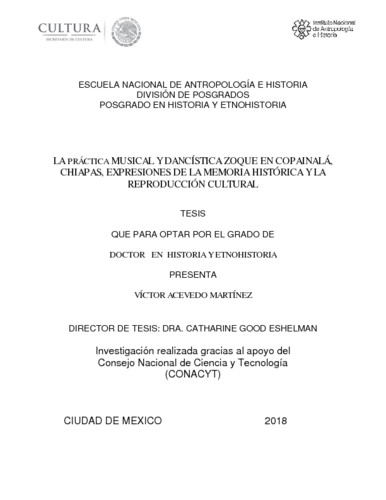 La práctica musical y dancística zoque en Copainalá, Chiapas, expresiones de la memoria histórica y la reproducción cultural