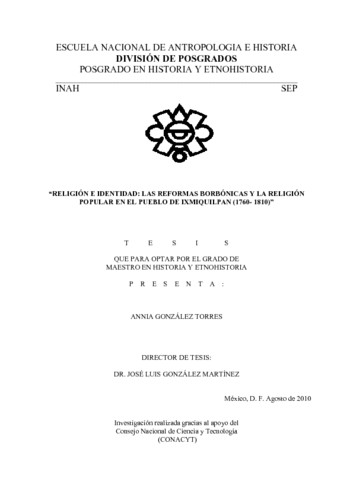 Religión e identidad: las reformas borbónicas y la religión popular en el pueblo de Ixmiquilpan (1760-1810)