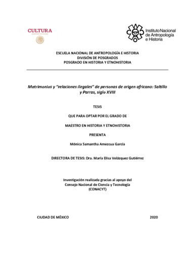 Matrimonios y relaciones ilegales de personas de origen africano: Saltillo y Parras, siglo XVIII