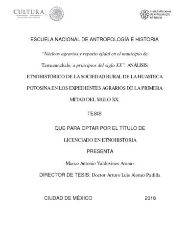 Núcleos agrarios y reparto ejidal en el municipio de Tamazunchale, a principios del Siglo XX