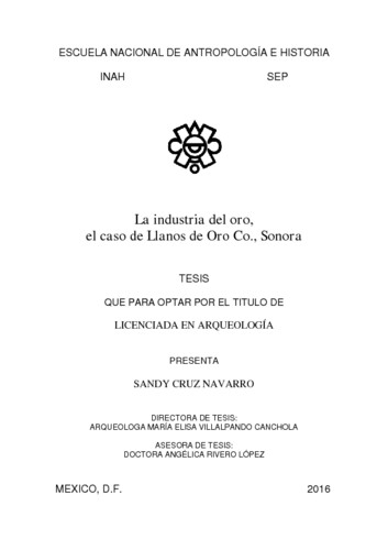 La industria del oro, el caso de Llanos de Oro Co., Sonora