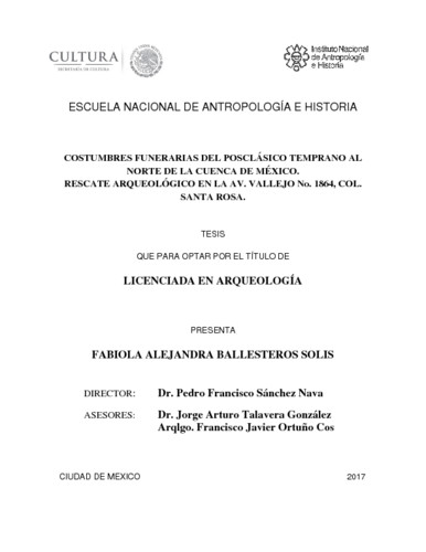 Costumbres funerarias del posclásico temprano al norte de la cuenca de México
