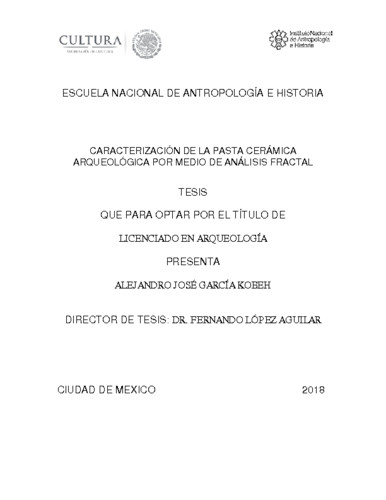 Caracterización de la pasta cerámica arqueológica por medio de análisis fractal