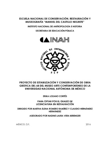 Proyecto de estabilización y conservación de obra gráfica del 68 del Museo Arte Contemporáneo de la Universidad Nacional Autónoma de México