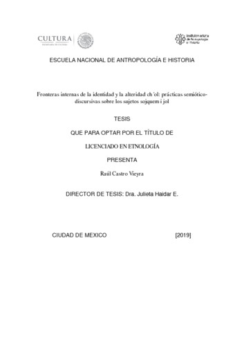 Fronteras internas de la identidad y la alteridad ch'ol