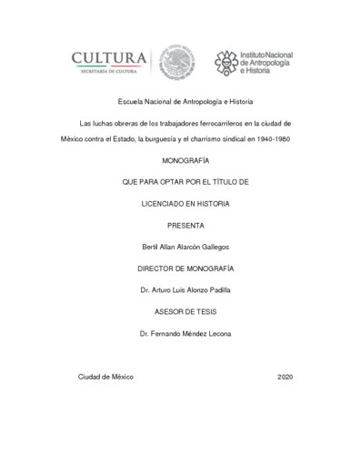 Las luchas obreras de los trabajadores ferrocarrileros en la Ciudad de México contra el Estado, la burguesía y el charrismo sindical en 1940-1980