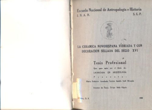 La cerámica novohispana vidriada y con decoración sellada del siglo XVI