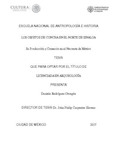 Los objetos de concha en el norte de Sinaloa