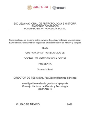Subjetividades en tránsito entre campos de poder, violencia y resistencia