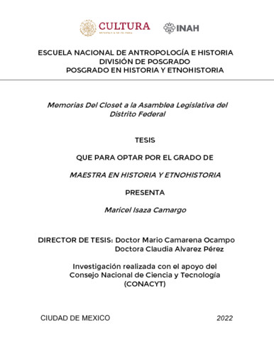 Memorias Del Closet a la Asamblea Legislativa del Distrito Federal