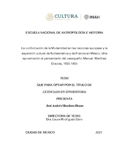La conformación de la modernidad en las naciones europeas y la expansión cultural de Norteamérica y de Francia en México