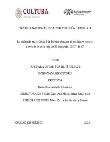 La violencia en la Ciudad de México durante el porfiriato, vista a través de la nota roja de El Imparcial (1897-1901)