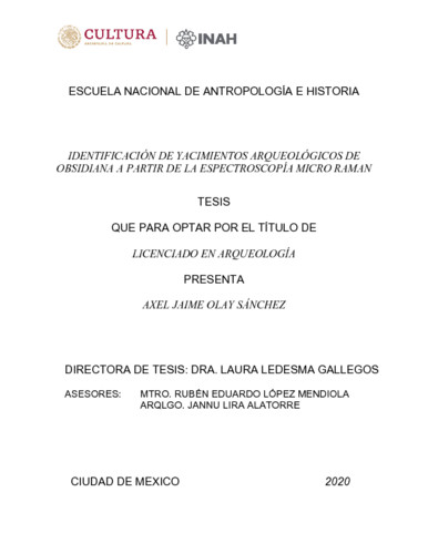 Identificación de yacimientos arqueológicos de obsidiana a partir de la espectroscopia micro raman