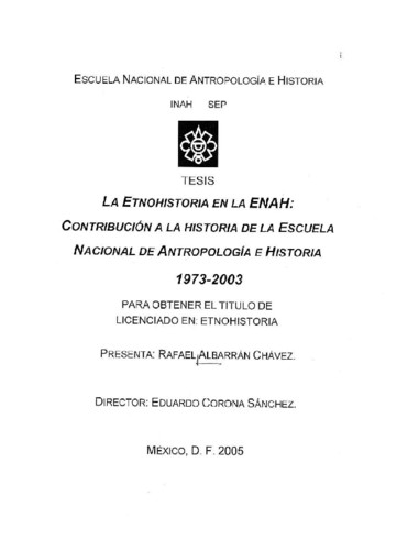 La etnohistoria en la ENAH
