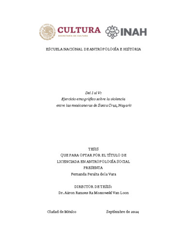 Del I al V: Ejercicio etnográfico sobre la violencia entre las mexicaneras de Santa Cruz, Nayarit