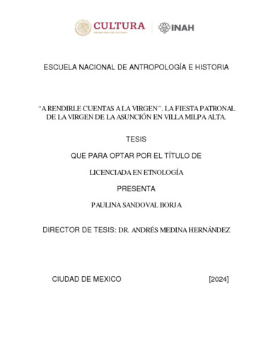A rendirle cuentas a la Virgen