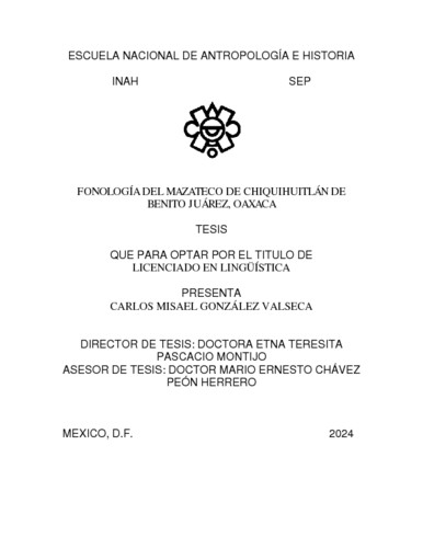 Fonología del mazateco de Chiquihuitlán de Benito Juárez, Oaxaca