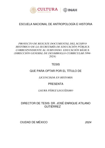 Proyecto de rescate documental del Acervo Histórico de la Secretaría de Educación Pública correspondiente al subfondo: Educación básica (Dirección General de Desarrollo Curricular 1994-2024)