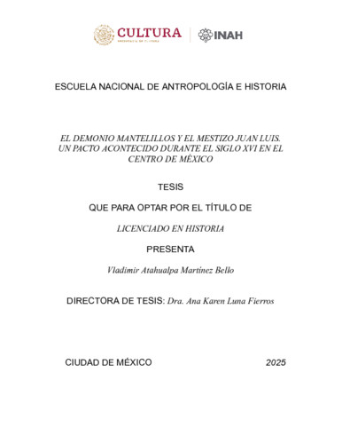 El demonio mantelillos y el mestizo Juan Luis