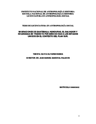 Migraciones de Guatemala, Honduras, El Salvador y Nicaragua en tránsito por México hacia los Estados Unidos en el contexto del Plan Sur