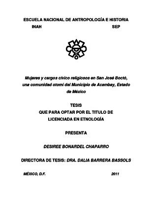 Mujeres y cargos cívico religiosos en San José Boctó, una comunidad otomí del Municipio de Acambay, Estado de México