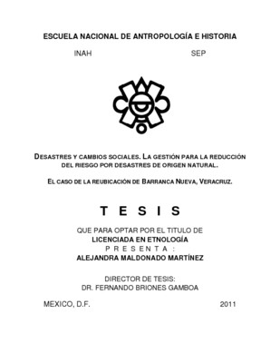 Desastres y cambios sociales. La gestión para la reducción del riesgo por desastres de origen natural