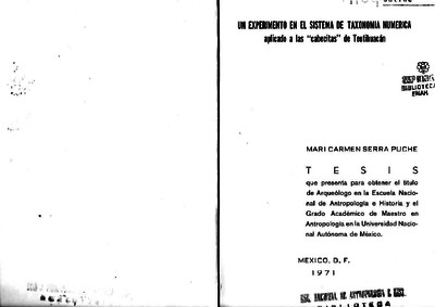 Un experimento en el sistema de taxonomía numérica aplicado a las "cabecitas" de Teotihuacan