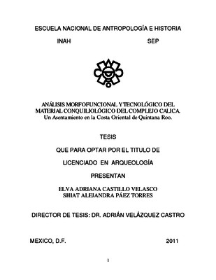 Análisis morfofuncional y tecnológico del material conquiliológico del complejo Calica
