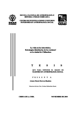 La vida en los intersticios. Estrategias identitarias de los rarámuri en la ciudad de Chihuahua